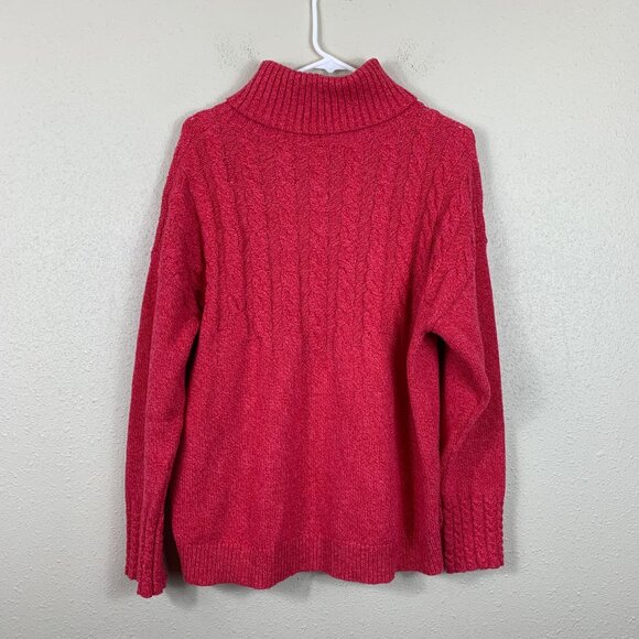 Sundance Cable Knit Turtleneck Sweater Rose Pink Size Large - Picture 6 of 6